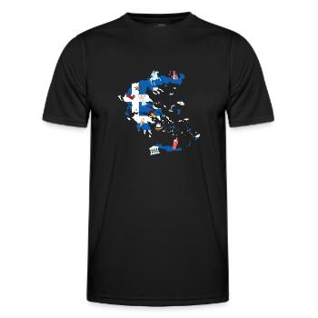 Grèce - T-shirt sport Homme - noir - Devant - AI Model Male 178 dark (178cm)