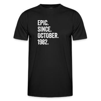 40 Years Old Epic Since October 1982 40th Birthday - Men's Functional T-Shirt - black - Front - AI Model Male 178 dark (178cm)