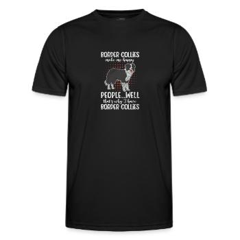 Border Collie - Men's Functional T-Shirt - black - Front - AI Model Male 178 dark (178cm)