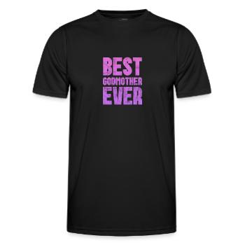 Marraine Tante Marraine Baptême Nièce Neveu Cadeau - T-shirt sport Homme - noir - Devant - AI Model Male 178 dark (178cm)
