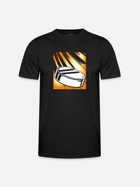 Yellow hockey puck - Men's Functional T-Shirt - black