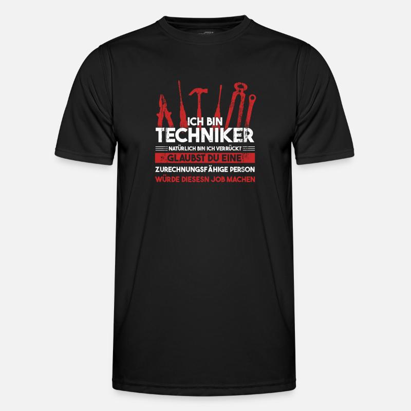 Techniker Beruf Technik Geschenk - Männer Funktions-T-Shirt - Schwarz