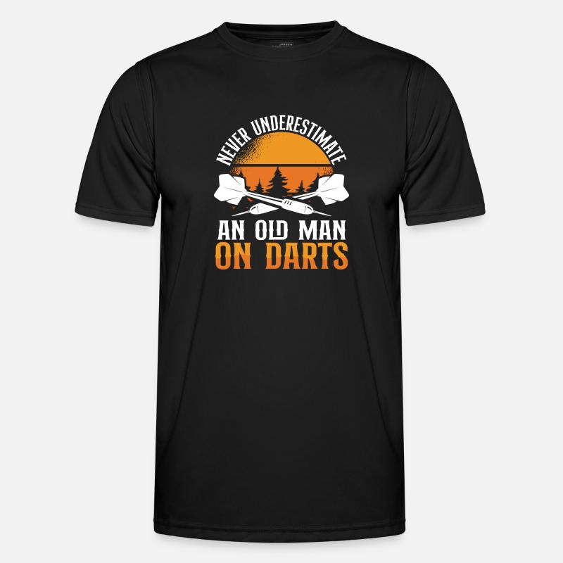 Old man darts with sun - Men's Functional T-Shirt - black
