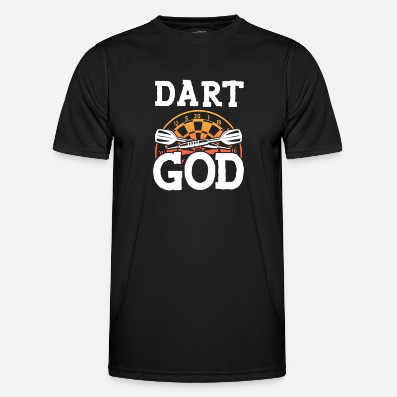 Dartgott Dartscheibe - Männer Funktions-T-Shirt - Schwarz