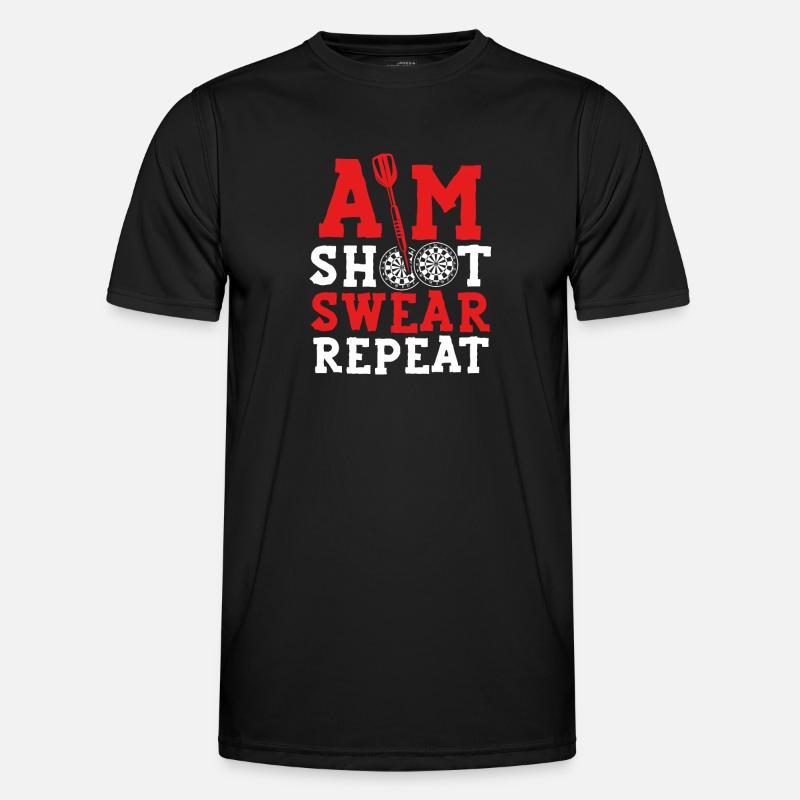 Target shooting, swearing, repeating - Men's Functional T-Shirt - black