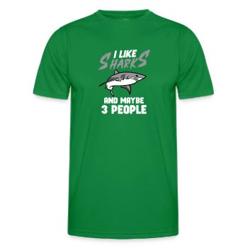 Shark Ocean Predator Sea Creature - Men's Functional T-Shirt - kelly green - Front - AI Model Male 178 dark (178cm)