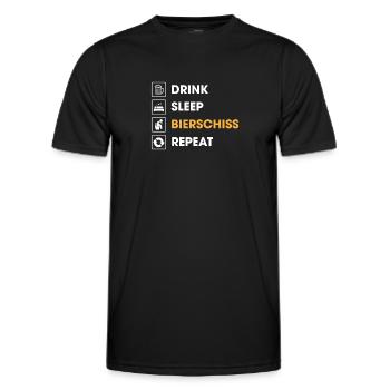 Manger Dormir Bierschiss Répéter Bière Buveur de bière - T-shirt sport Homme - noir - Devant - AI Model Male 178 dark (178cm)