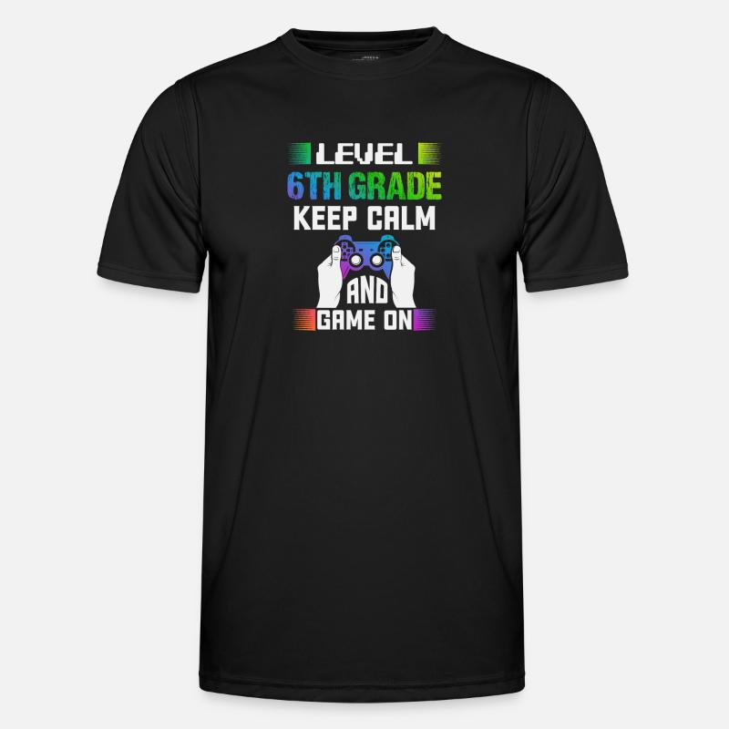 Level 6TH GRADE keep calm and game on - Men's Functional T-Shirt - black