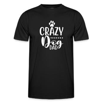 Crazy dog dad - Men's Functional T-Shirt - black - Front - AI Model Male 178 dark (178cm)