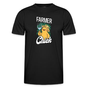 Farming Farmer Girl Chicken Farmer - Männer Funktions-T-Shirt - Schwarz - Vorne - AI Model Male 178 dark (178cm)