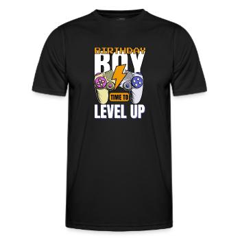 Geburtstagskind Zeit, um Videospiel Geburtstag zu verbessern - Männer Funktions-T-Shirt - Schwarz - Vorne - AI Model Male 178 dark (178cm)