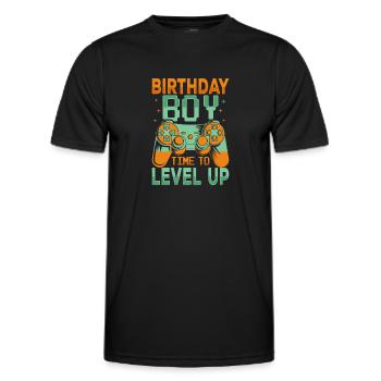 Geburtstagskind Zeit, um Videospiel Geburtstag zu verbessern - Männer Funktions-T-Shirt - Schwarz - Vorne - AI Model Male 178 dark (178cm)