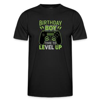 Geburtstagskind Zeit, um Videospiel Geburtstag zu verbessern - Männer Funktions-T-Shirt - Schwarz - Vorne - AI Model Male 178 dark (178cm)