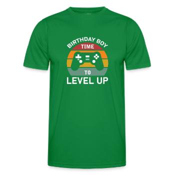 Geburtstagskind Zeit, um Videospiel Geburtstag zu verbessern - Männer Funktions-T-Shirt - Kelly Green - Vorne - AI Model Male 178 dark (178cm)