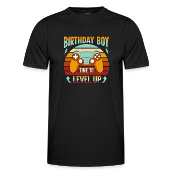 Geburtstagskind Zeit, um Videospiel Geburtstag zu verbessern - Männer Funktions-T-Shirt - Schwarz - Vorne - AI Model Male 178 dark (178cm)