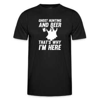 Ghost Hunting And Beer That's Why I'm Here - Männer Funktions-T-Shirt - Schwarz - Vorne - AI Model Male 178 dark (178cm)