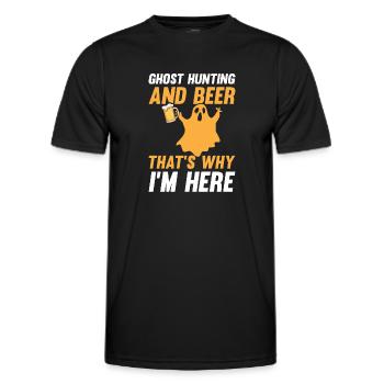 Ghost Hunting And Beer That's Why I'm Here - Männer Funktions-T-Shirt - Schwarz - Vorne - AI Model Male 178 dark (178cm)