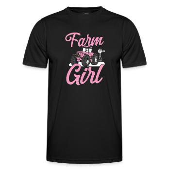 Farming Farmer Girl Tractor Farm - Männer Funktions-T-Shirt - Schwarz - Vorne - AI Model Male 178 dark (178cm)
