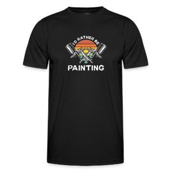 Je préfère peindre - T-shirt sport Homme - noir - Devant - AI Model Male 178 dark (178cm)