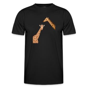 Giraffälskare Zoo Giraffer - Funktions-T-shirt herr - svart - Fram - AI Model Male 178 dark (178cm)