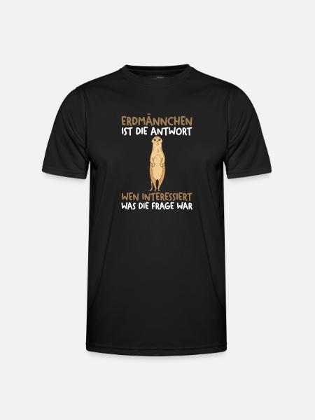 Erdmännchen - Männer Funktions-T-Shirt - Schwarz