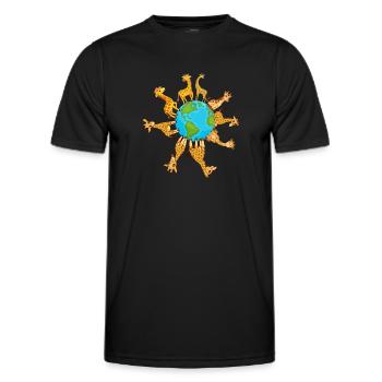 Giraffe Earth Day Giraffes Earth Day Giraffes - Männer Funktions-T-Shirt - Schwarz - Vorne - AI Model Male 178 dark (178cm)