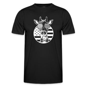 Girafe Drapeau américain Girafe Drapeau américain Girafe - T-shirt sport Homme - noir - Devant - AI Model Male 178 dark (178cm)
