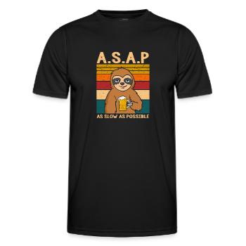 A.S.A.P. As Slow As Possible Faultier - Männer Funktions-T-Shirt - Schwarz - Vorne - AI Model Male 178 dark (178cm)