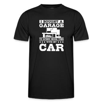 I bought a garage to spend more time with my car - Männer Funktions-T-Shirt - Schwarz - Vorne - AI Model Male 178 dark (178cm)