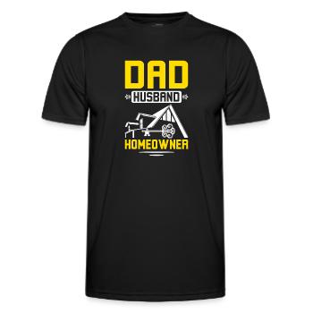 Dad husband homeowner - Männer Funktions-T-Shirt - Schwarz - Vorne - AI Model Male 178 dark (178cm)