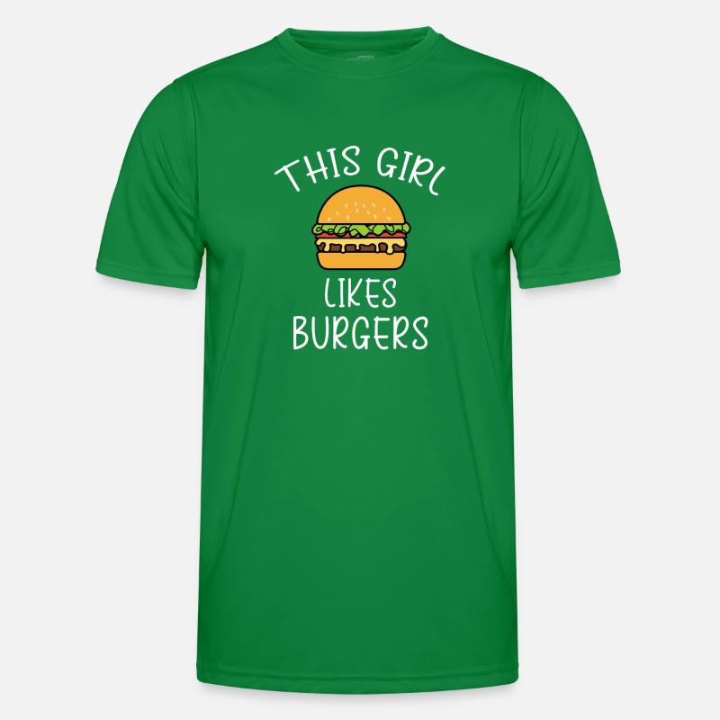 Mädchen mag Hamburger Fast Food Chef Burger Männer Funktions-T-Shirt