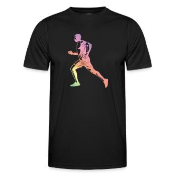 Rennen Silhouette - Männer Funktions-T-Shirt - Schwarz - Vorne - AI Model Male 178 dark (178cm)