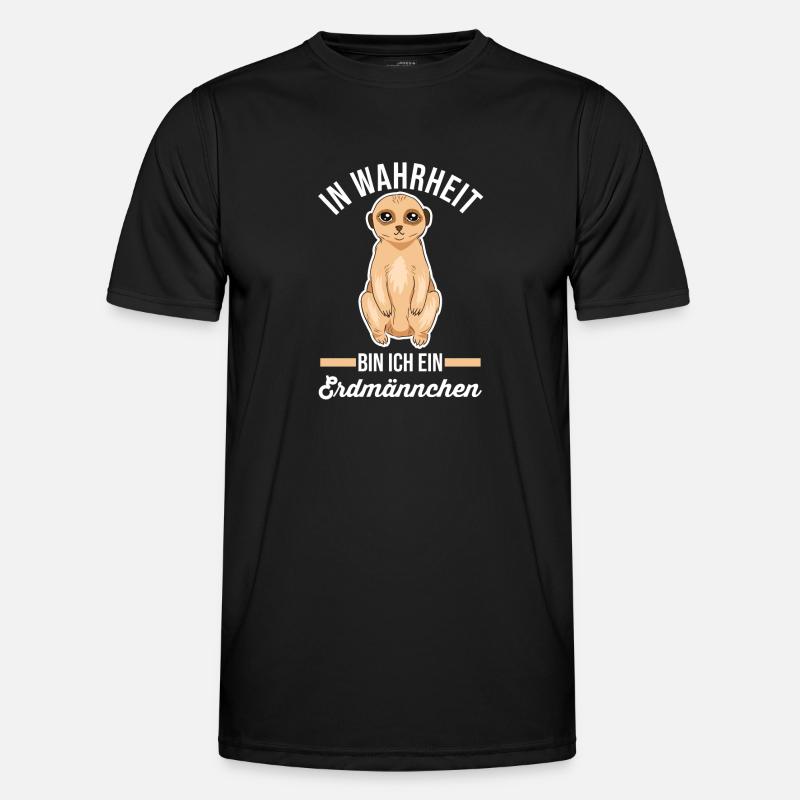 Erdmännchen - Männer Funktions-T-Shirt - Schwarz