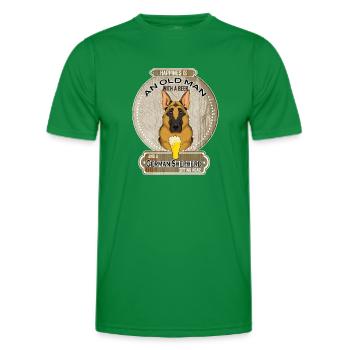 German Shepherd Dad Beer Lover - Männer Funktions-T-Shirt - Kelly Green - Vorne - AI Model Male 178 dark (178cm)