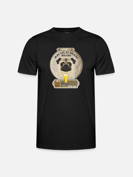 Pug Dad Beer Lover - Männer Funktions-T-Shirt - Schwarz