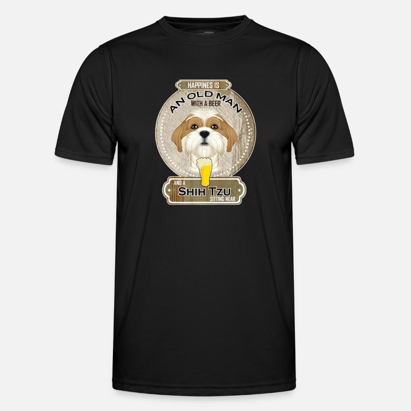 Shih Tzu Dad Beer Lover - Men's Functional T-Shirt - black