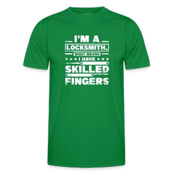 Skilled fingers locksmith - Men's Functional T-Shirt - kelly green - Front - AI Model Male 178 dark (178cm)