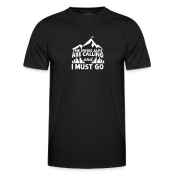 Switzerland - Men's Functional T-Shirt - black - Front - AI Model Male 178 dark (178cm)