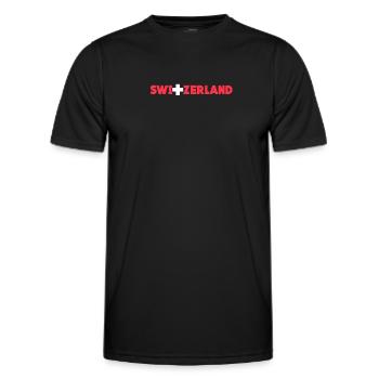 Switzerland - Men's Functional T-Shirt - black - Front - AI Model Male 178 dark (178cm)