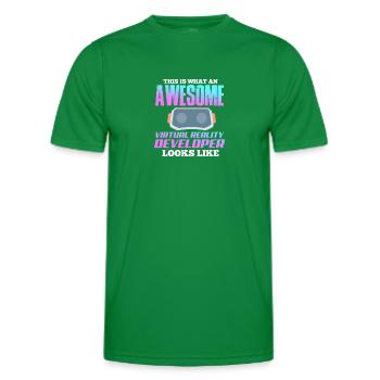 VR Virtual Reality - Men's Functional T-Shirt - kelly green - Front - AI Model Male 178 dark (178cm)