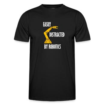 Abgelenkt von Robotern Elektronischer Robotik - Männer Funktions-T-Shirt - Schwarz - Vorne - AI Model Male 178 dark (178cm)