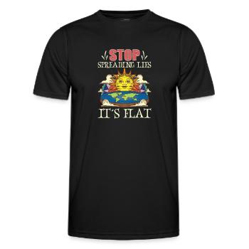 Flat Earth Theory Flat Earth Army Earth - Men's Functional T-Shirt - black - Front - AI Model Male 178 dark (178cm)