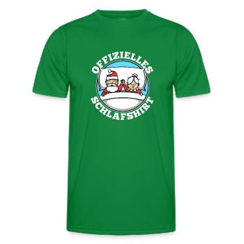 Chemise de couchage officielle Noël - T-shirt sport Homme - vert - Devant - AI Model Male 178 dark (178cm)
