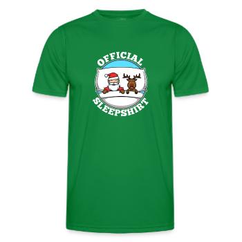 Chemise de nuit officielle noël - T-shirt sport Homme - vert - Devant - AI Model Male 178 dark (178cm)