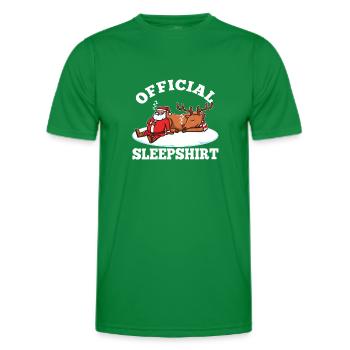 Chemise de nuit officielle noël - T-shirt sport Homme - vert - Devant - AI Model Male 178 dark (178cm)