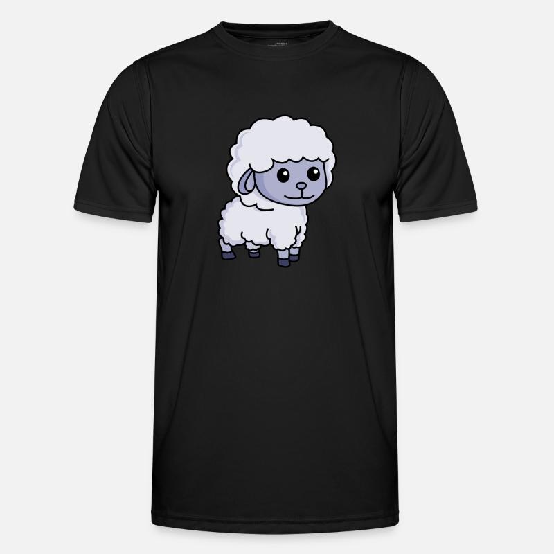 Schaf Comic Tier - Männer Funktions-T-Shirt - Schwarz