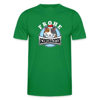 Frohe Schweinachten - Männer Funktions-T-Shirt - Kelly Green - Vorne - AI Model Male 178 dark (178cm)