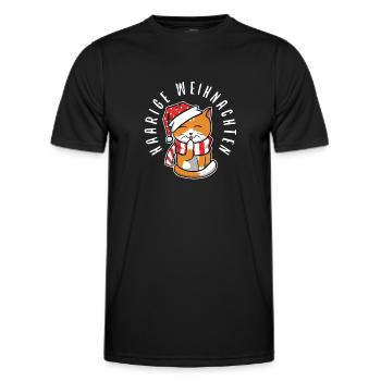 Haarige weihnachten - Männer Funktions-T-Shirt - Schwarz - Vorne - AI Model Male 178 dark (178cm)