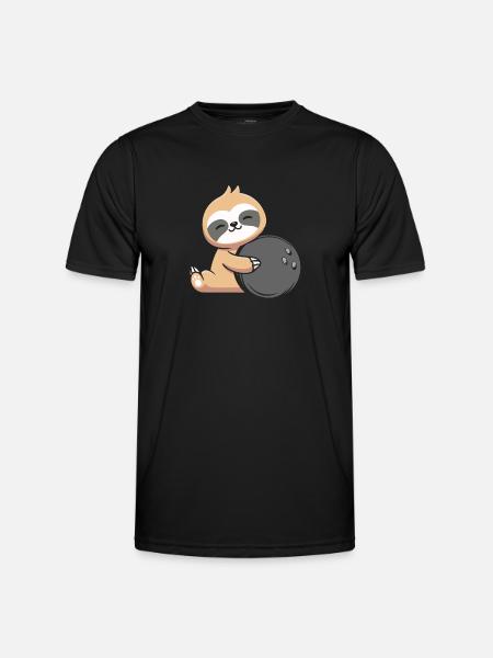 Sloth with bowling ball - Men's Functional T-Shirt - black