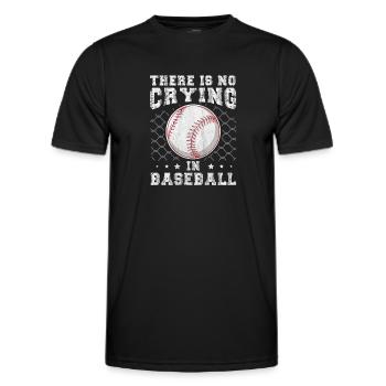 Il n’y a pas de pleurs au baseball - T-shirt sport Homme - noir - Devant - AI Model Male 178 dark (178cm)